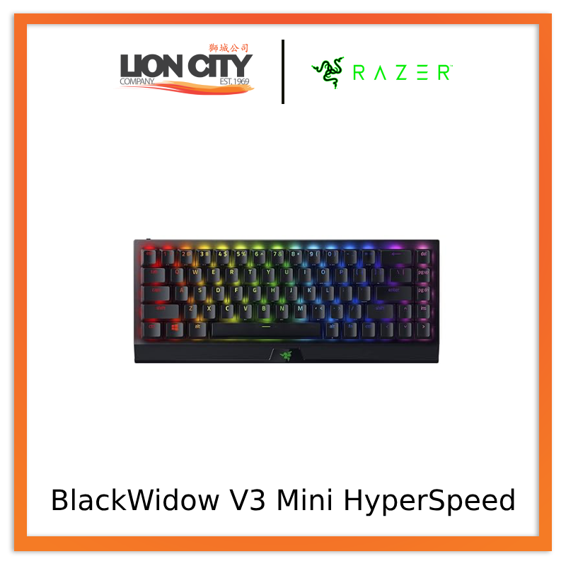 Razer™ BlackWidow V3 Mini HyperSpeed - 65% Wireless Mechanical Gaming Keyboard (Yellow Switch) - US Layout - FRML Packaging