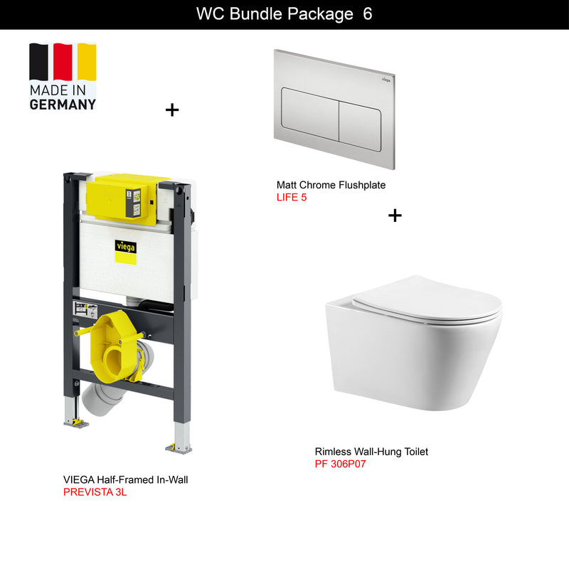 Rubine WC Bundle Package 6 Wall-Hung Toilet Set