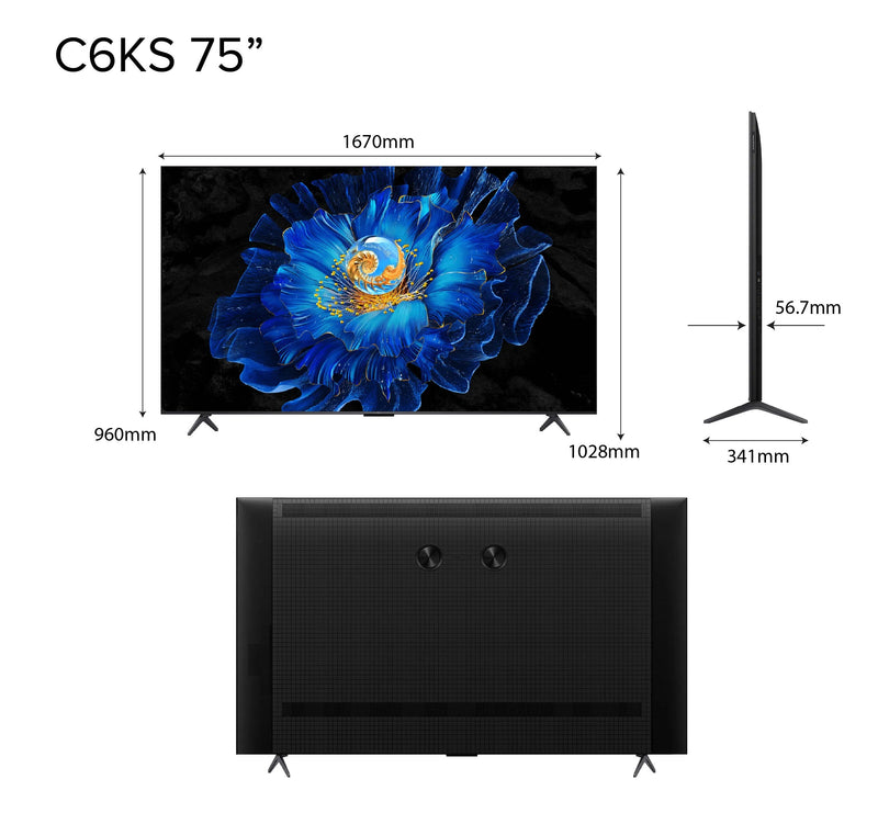 TCL C6KS 4K QD Mini-LED TV 55‑75‑inch AI Smart Google