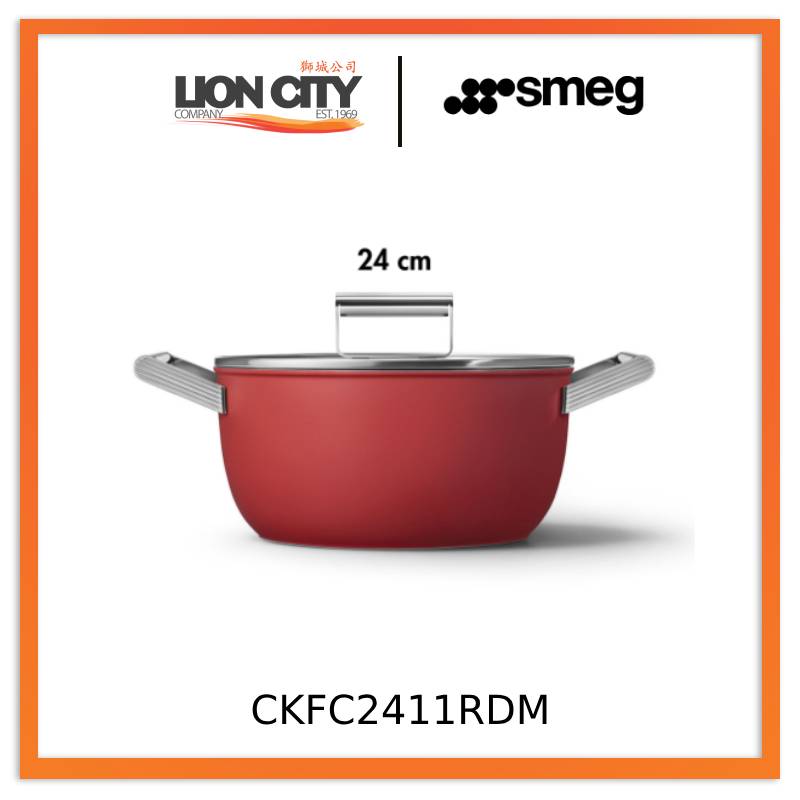 Smeg CKFC2411BLM/CRM/RDM Non-Stick Casserole Dish Cookware  50's Style Aesthetic