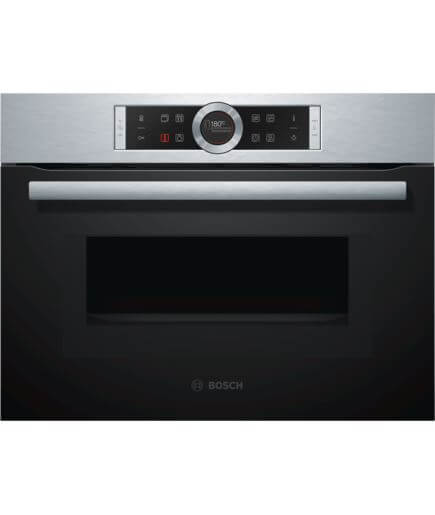 Bosch CMG633BS1B Serie 8 Compact Height Built-in Combination Microwave Oven