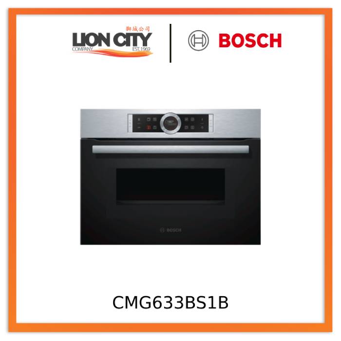 Bosch CMG633BS1B Serie 8 Compact Height Built-in Combination Microwave Oven