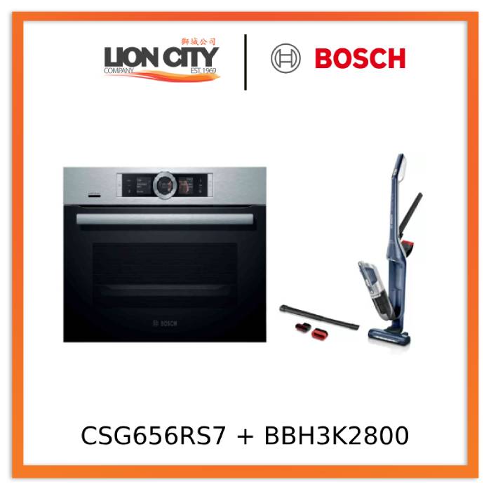 Bosch CSG656RS7 Steam Oven + Bosch BBH3K2800 Handstick Vacuum