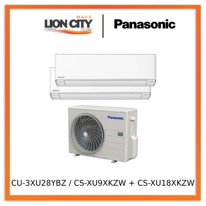 Panasonic CU-3XU28YBZ / CS-XU9XKZW + CS-XU18XKZW Xu System 2 Aircon (9k + 18k)
