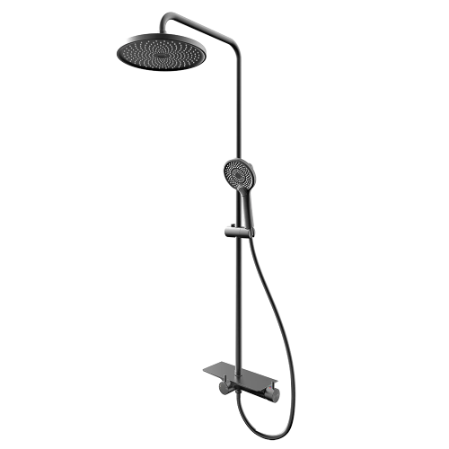 Rubine Deckos RSC-DECKOS-U2-GM Round Rainshower Column With Mixer Shelf