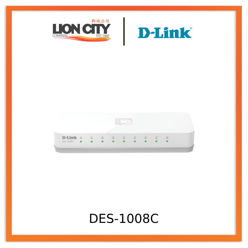 D-Link DES-1008C 8-Port 10/100 Mbps Unmanaged Switch