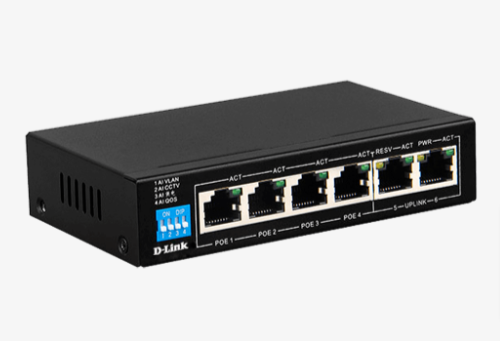 D-Link DES-F1006P-E 6-Port Unmanaged PoE Switch