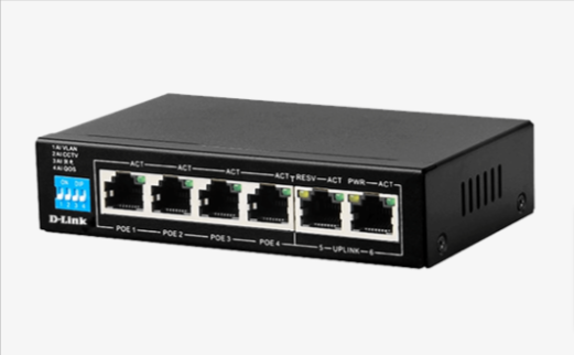 D-Link DES-F1006P-E 6-Port Unmanaged PoE Switch