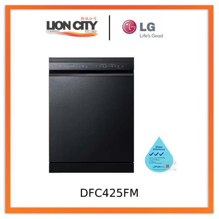 LG DFC425FM Front Control Smart Wi-fi Enabled Dishwasher in Matt Black