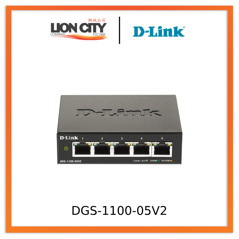 D-Link DGS-1100-05V2 5-Port Gigabit Smart Managed Switch