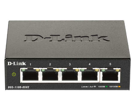 D-Link DGS-1100-05V2 5-Port Gigabit Smart Managed Switch