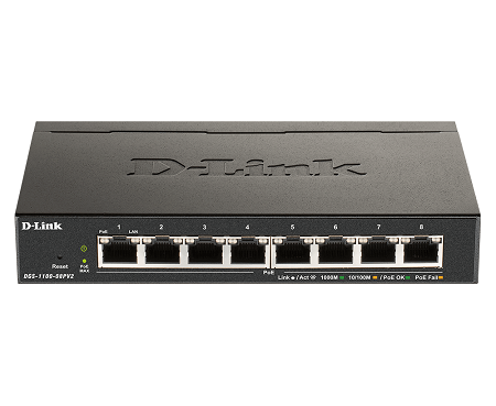 D-Link DGS-1100-08PV2 8-Port Gigabit PoE Smart Managed Switch