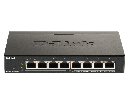 D-Link DGS-1100-08PV2 8-Port Gigabit PoE Smart Managed Switch