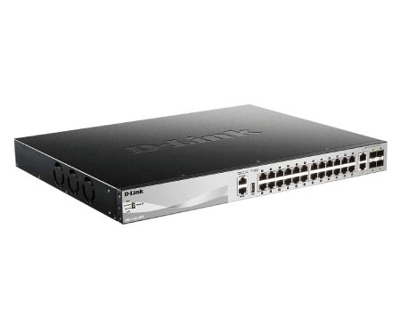 D-Link DGS-3130-30PS 30-Port Lite Layer 3 Stackable Managed Gigabit PoE Switch