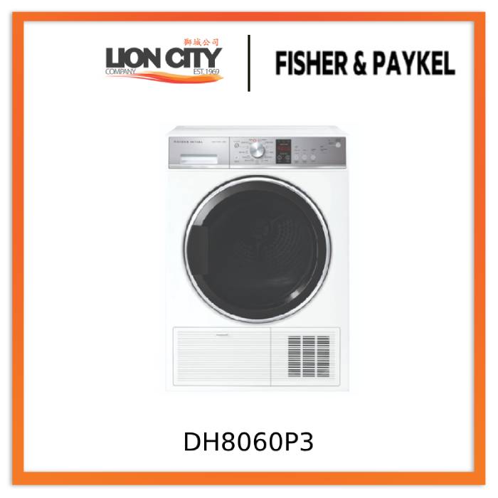 Fisher & Paykel DH8060P3 Heat Pump Condenser Dryer - 8kg