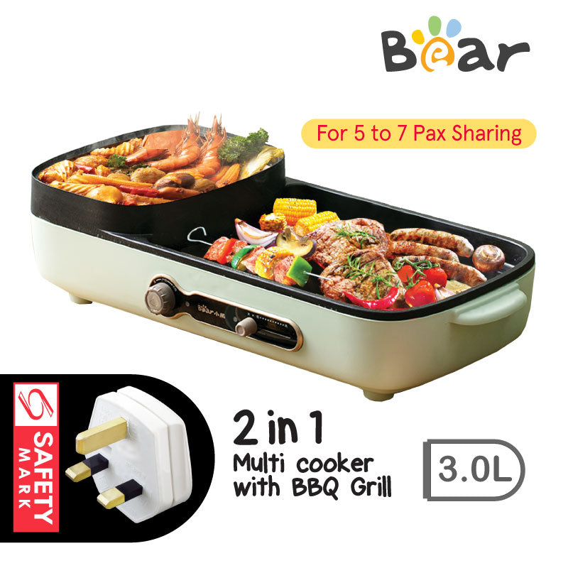 Bear 1600W Steamboat & BBQ Grill Multi Cooker DKL-C15G1