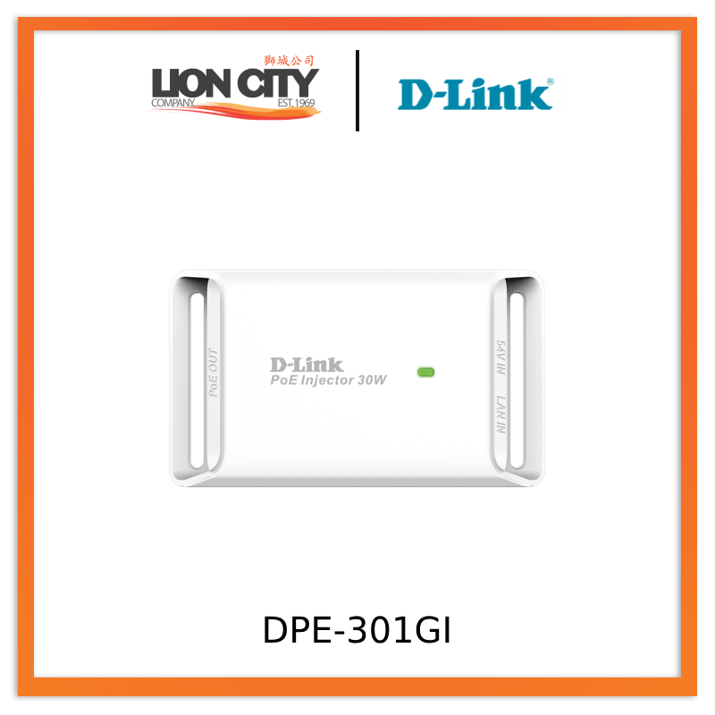 D-Link DPE-301GI/E 1 Port Gigabit PoE Injector - Lion City Company