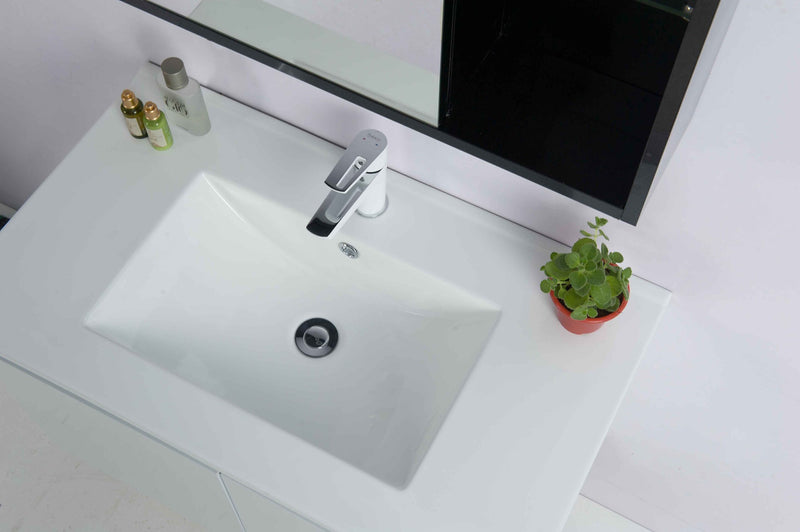 Rubine TOP 80M Ceramic Basin Gloss White