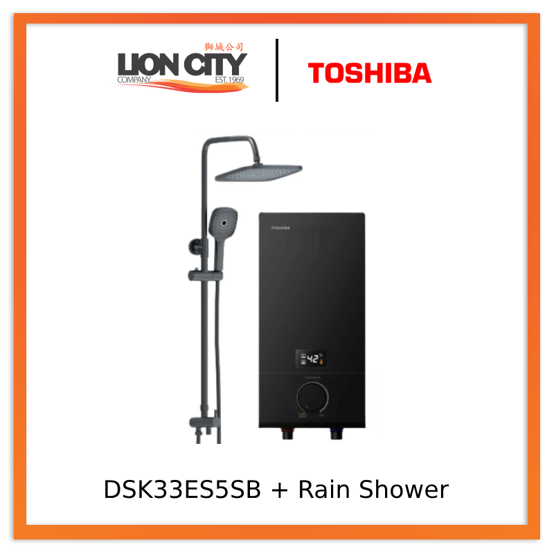 Toshiba DSK33ES5SB/DSK33ES5SW Instant Water Heater with Rain Shower