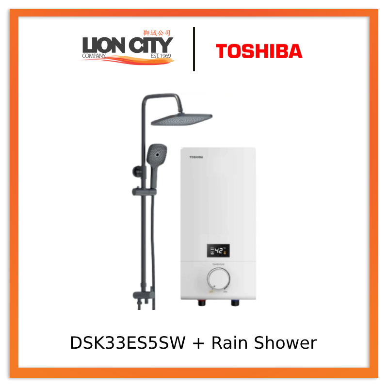 Toshiba DSK33ES5SB/DSK33ES5SW Instant Water Heater with Rain Shower