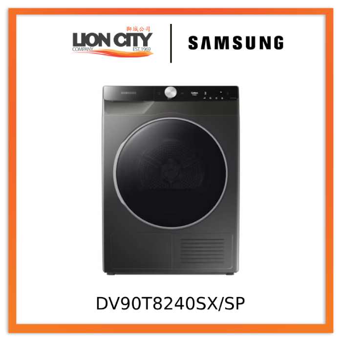 Samsung DV90T8240SX/SP 9kg Front Load HeatPump Dryer, 5 Ticks