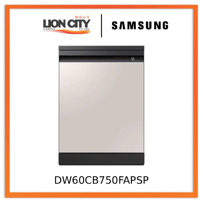 Samsung DW60CB750FAPSP Bespoke Freestanding Dishwasher, 14 Place Settings, 3 Ticks