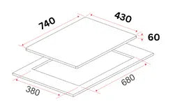 EF Combi Hob 70CM – HB IV 2723 G + EFCH 9204T BK Cooker Hood 90CM