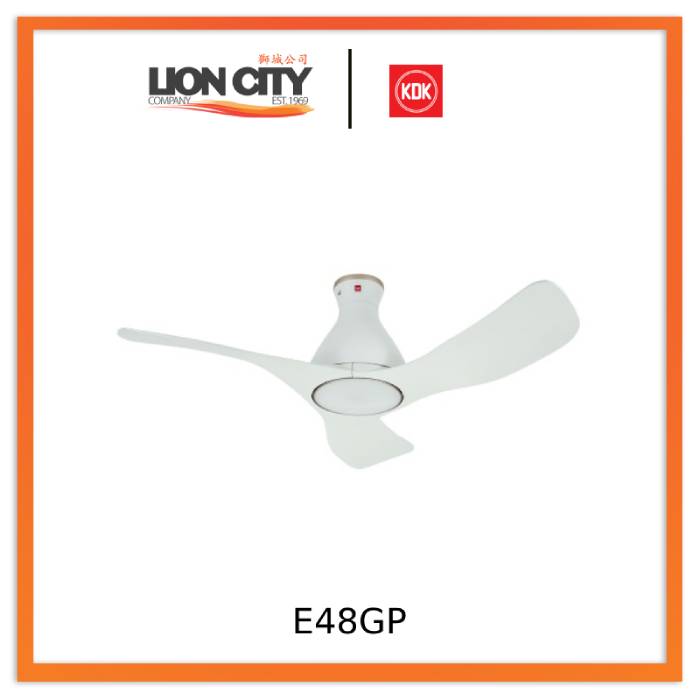 KDK E48GP White/Brown Dual function WIFI Direct Current Remote Ceiling Fan