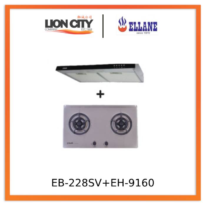 Ellane 60cm/90cm Slimline Hood With Black Panel EH-9160 + Ellane EB-22 ...