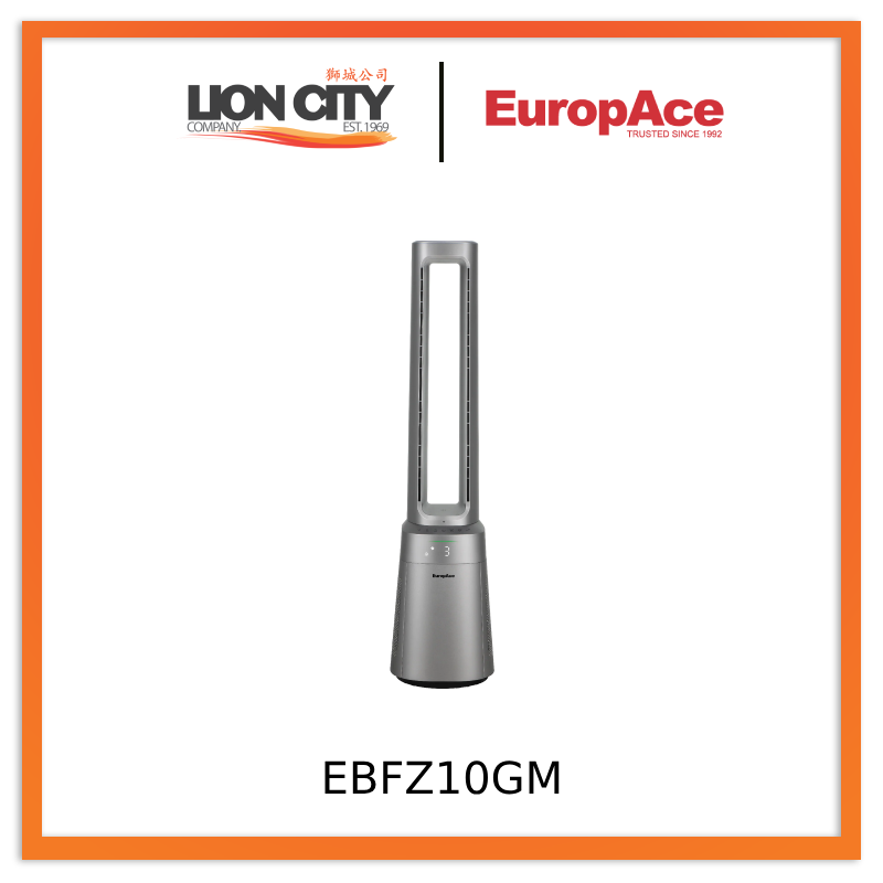 Europace EBFZ10GM Intelligent Air Purifying Bladeless Fan Dual HEPA13 Filters, Real-Time Air Quality Indicator