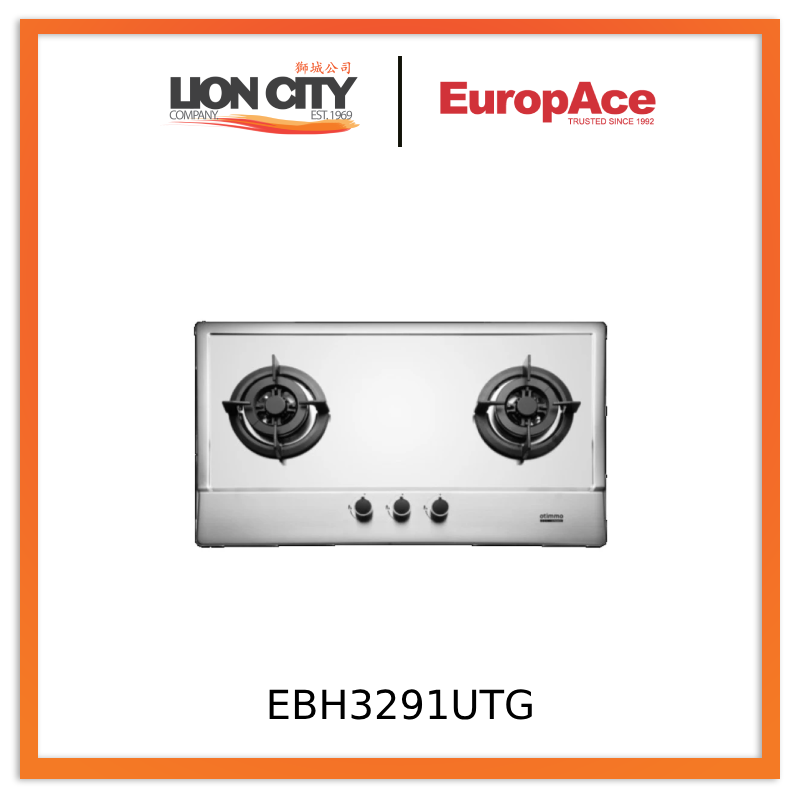 Europace EBH3291U (TG) OTIMMO 2 Burner 90CM Stainless Steel Built-in Gas HOB