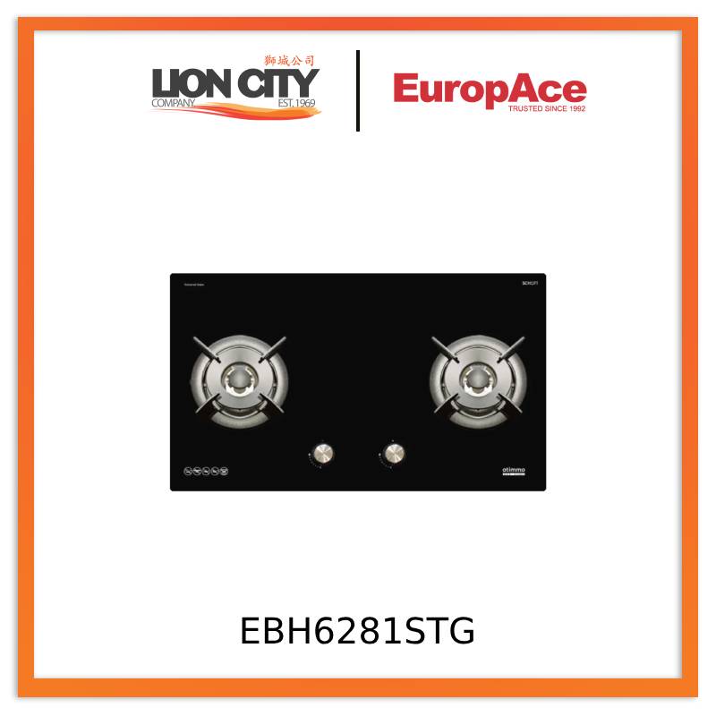 EuropAce EBH6281STG  80cm Built-In Gas Hob (2burner)