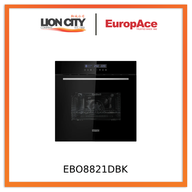 EuropAce EBO8821DBK 60cm 82L Built-In Oven (Touch Control)