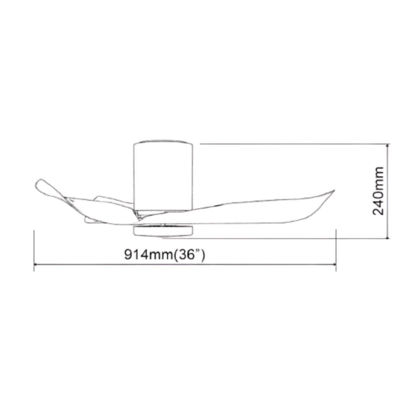 EuropAce Acestar 91.4cm 3-Blade Ceiling Fan White Lightwood