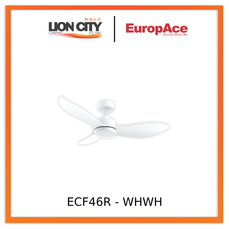 Europace CoolAce ECF46R - BLBL/ ECF46R - WHWH/ECF46R - BLDW-CG 46" 3 blades Ceiling Fan