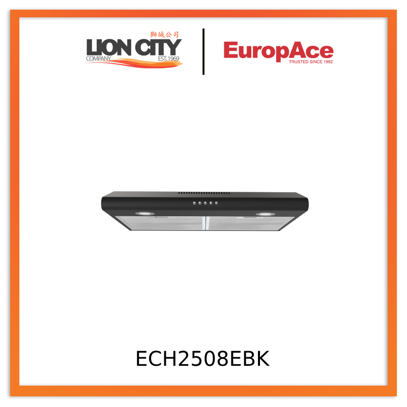 Europace ECH2508EBK 60cm Slimline Hood