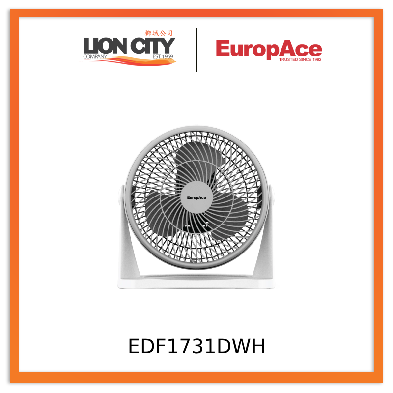 Europace EDF1731DWH 7" Desk Fan Simple Control Button Easy Maintenance