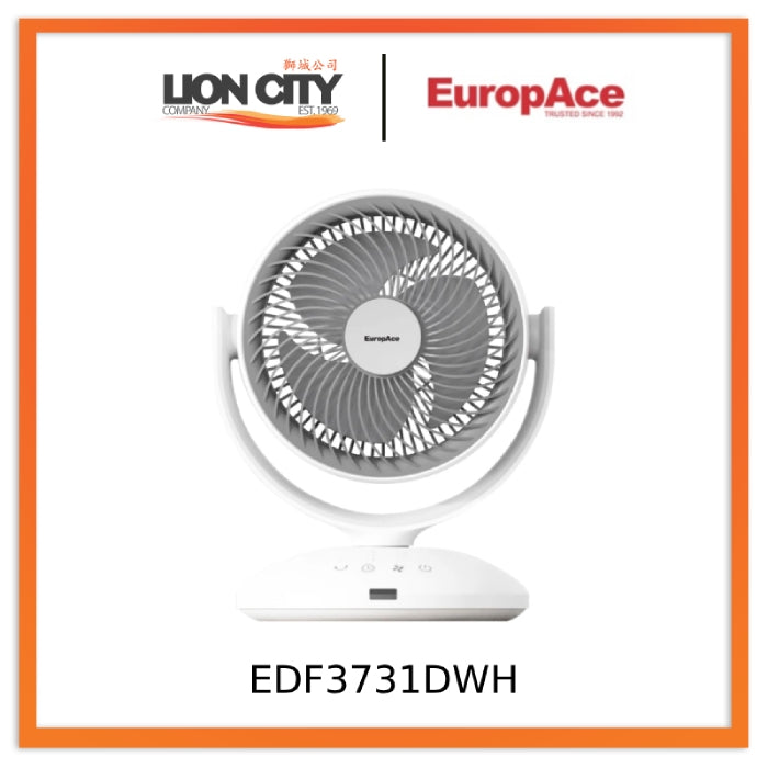 EuropAce EDF3731DWH 7” Desk Fan