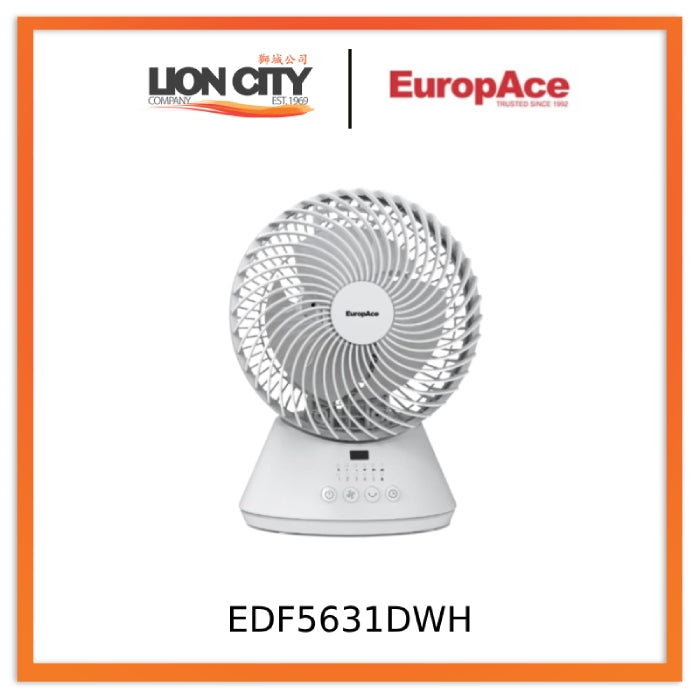 EuropAce EDF5631DWH 6” Deluxe DC Motor Desk Fan