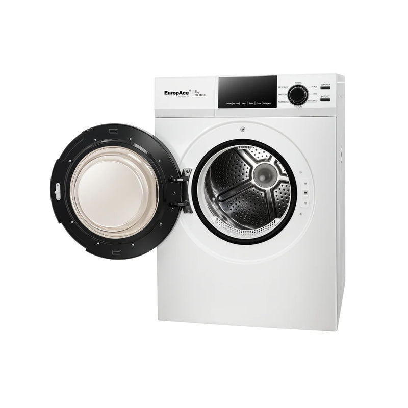Europace EFW7801Y 3D Steam Front Load Washing Machine 8Kg + EuropAce EDY5801B 8kg Vented Dryer EDY 5801B