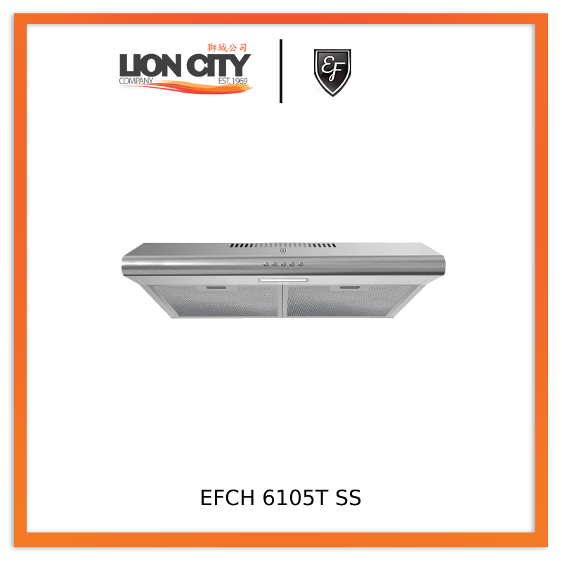EF EFCH 6105T SS 60cm Conventional Hood, 500m³/hr, Stainless Steel EFCH6105TSS