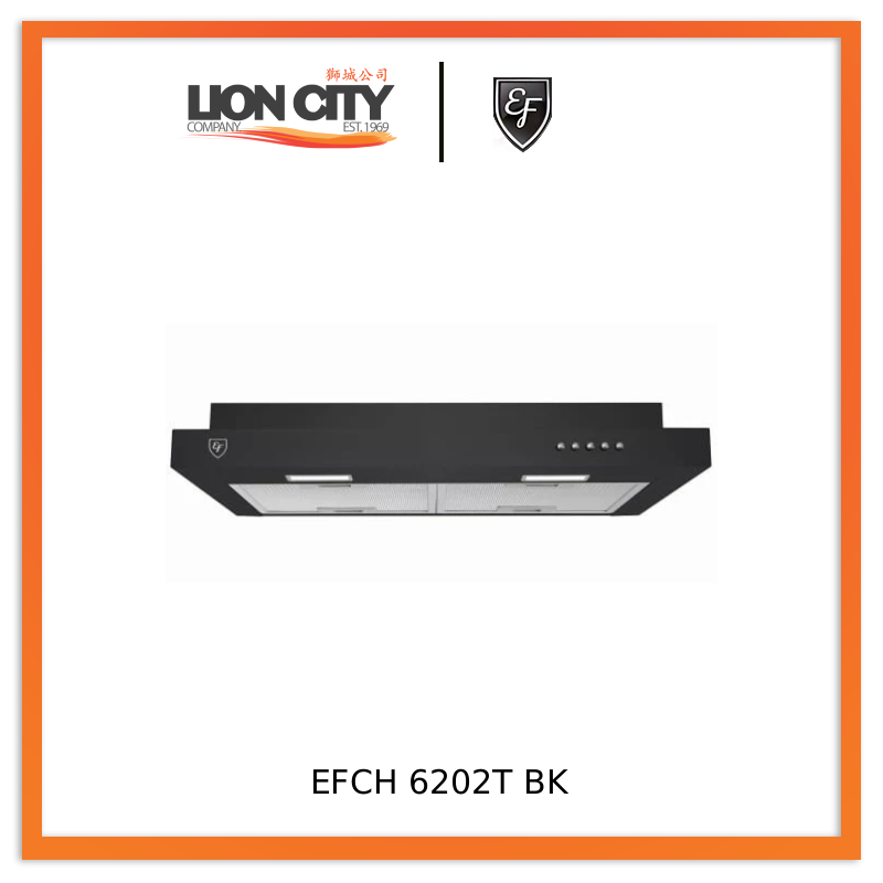 EF EFCH 6202T BK 60cm Semi-integrated Hood 550m³/hr Matte Black EFCH6202TBK