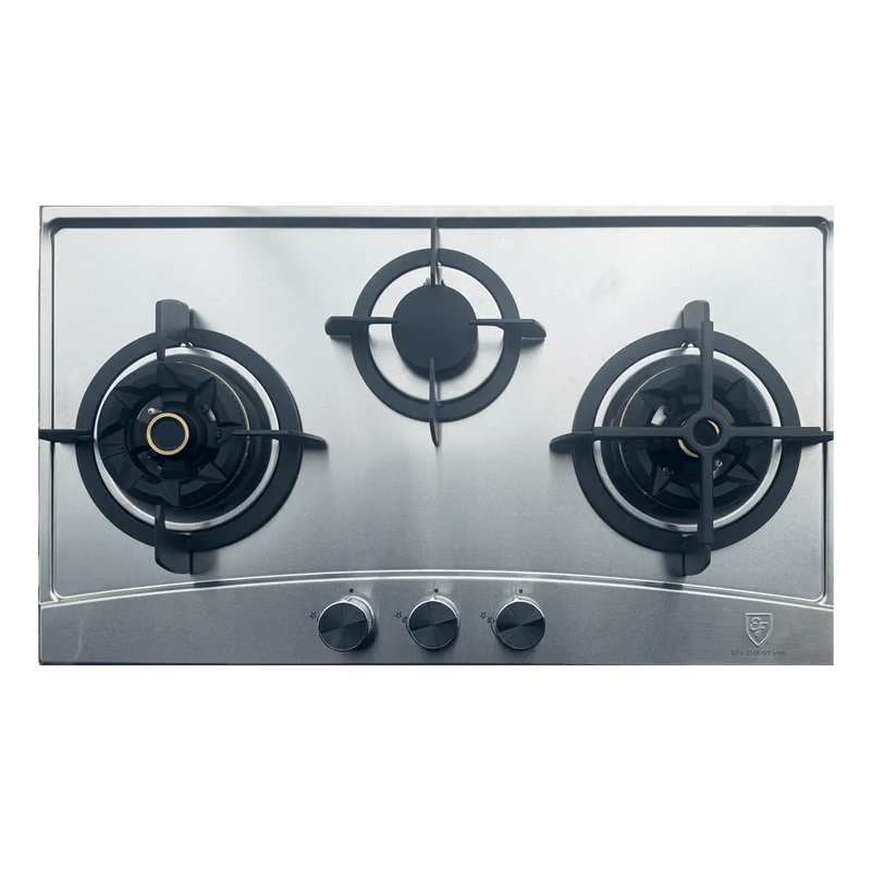 EF EFH 3977 WT VSB 86CM 3 Burner Gas Hob Stainless Steel EFH3977WT VSB