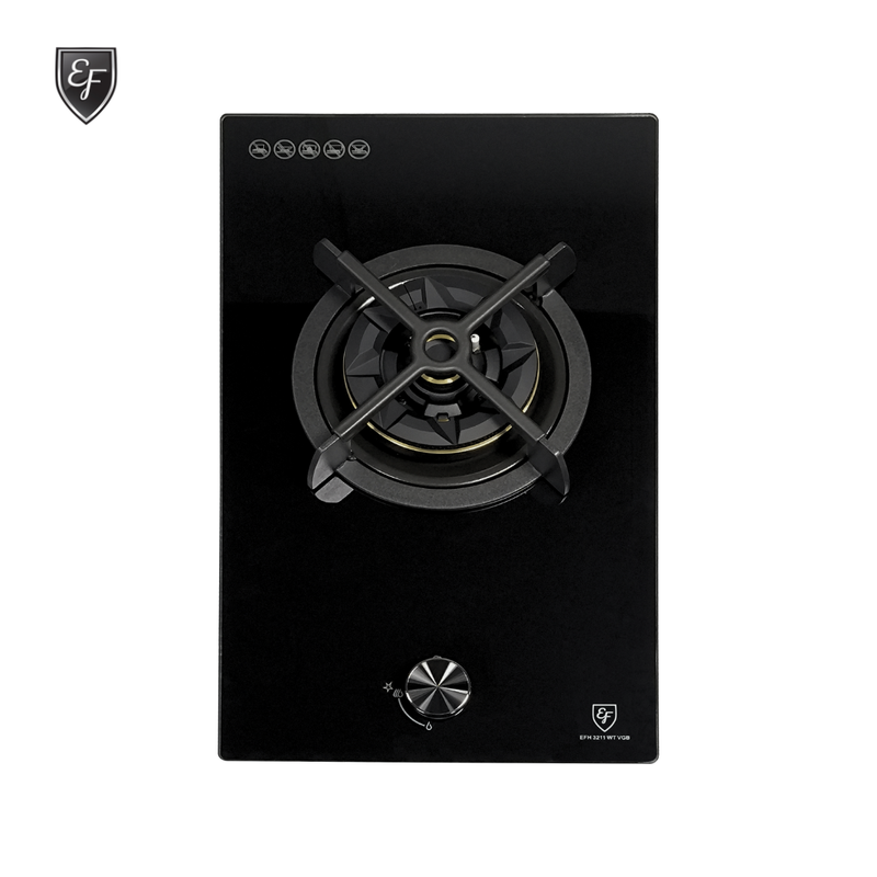 EF 31cm 1 Burner Black Glass Domino Gas Hob EFH 3211 WT VGB