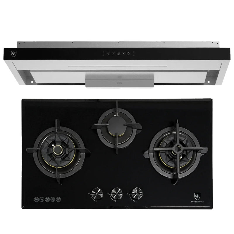 EF 78cm 3 Burner Gas Hob and 90cm Slim Hood Bundle