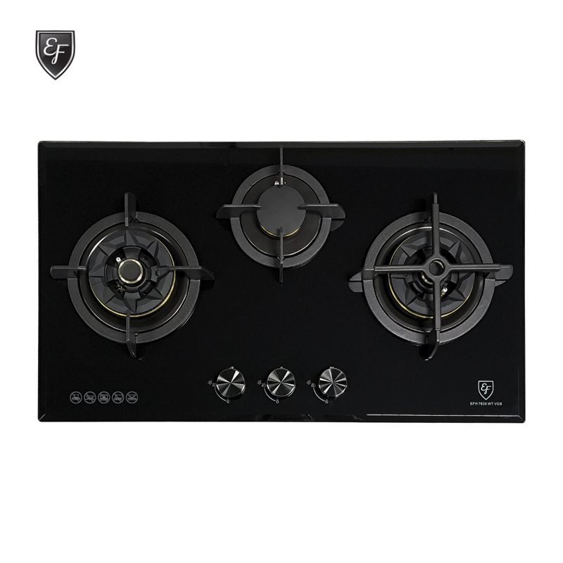EF 78cm 3 Burners Glass Gas Hob EFH 7636 WT VGB