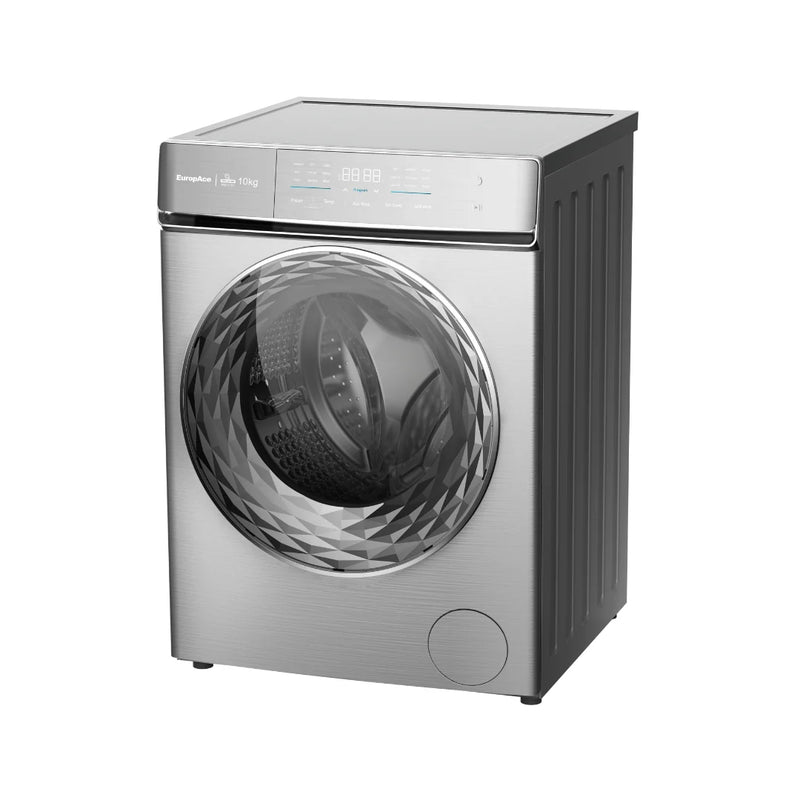 EuropAce EFW 9102Y 10 Kg Front Load Washing Machine EFW9102Y + EuropAce EDY5801B 8kg Vented Dryer EDY 5801B