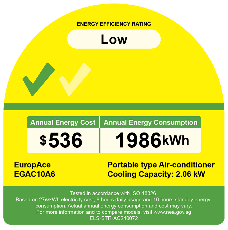 EuropAce EGAC10A6 Compact Portable Aircon