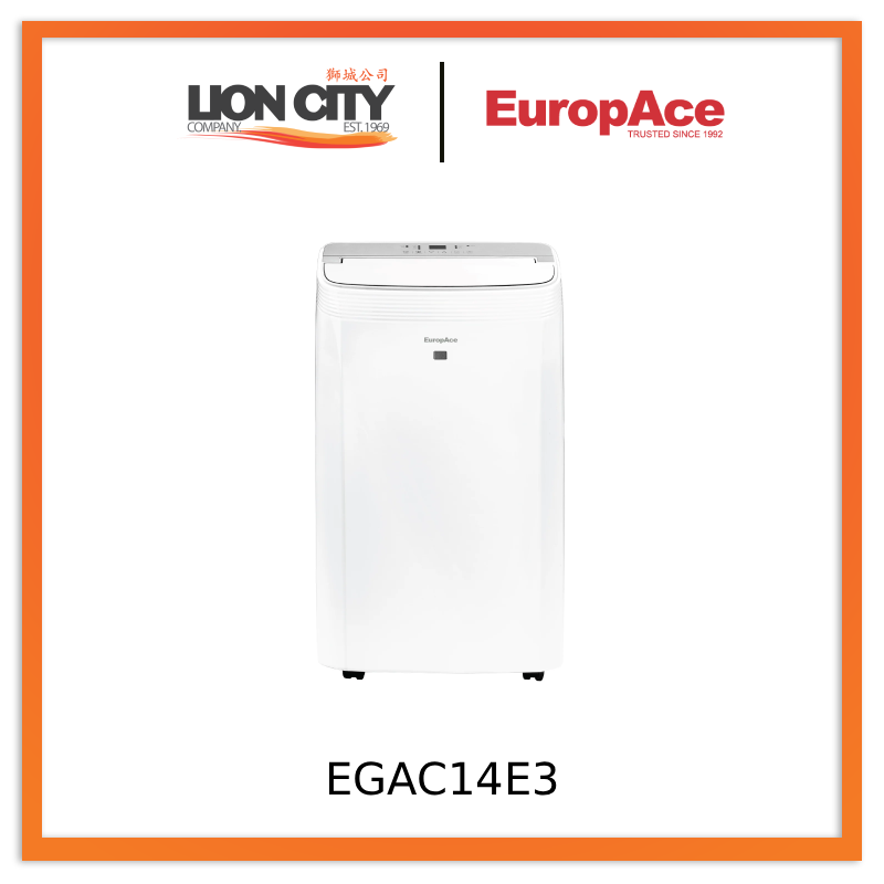 EuropAce EGAC14E3 14,000 BTU Compact Series Green Portable Aircon 320sqft, Compact Size