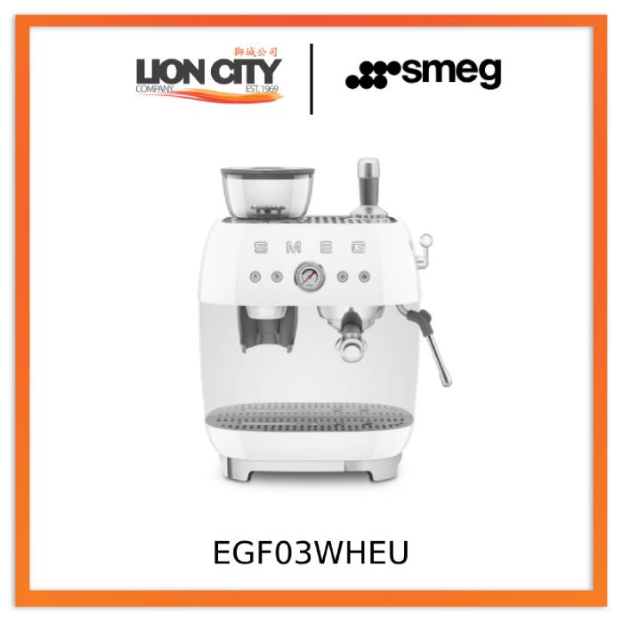 Smeg EGF03BLEU/CREU/PBEU/PGEU/RDEU/WHEU Espresso Coffee Machine with Integrated Grinder